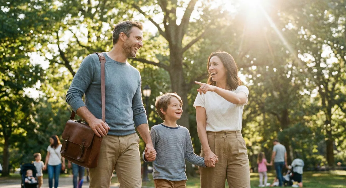 Family enjoying financial freedom