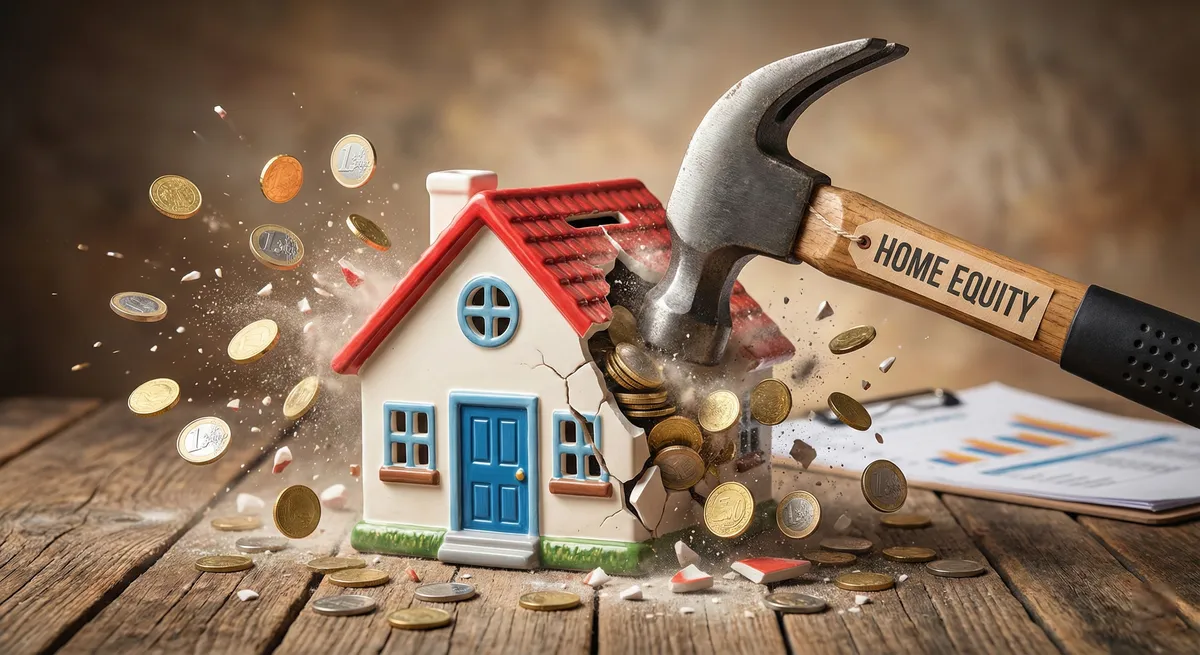 Home equity piggy bank concept