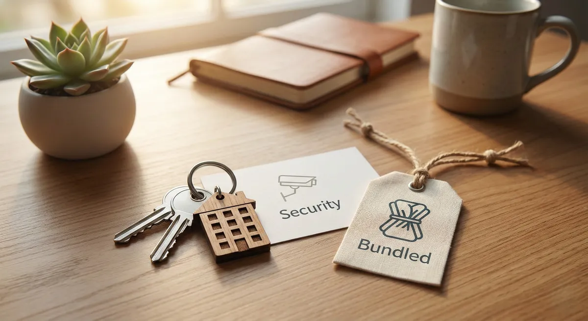 Security and bundling concept showing ways to lower renters insurance costs
