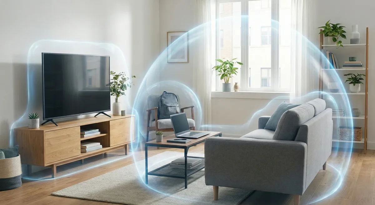 Apartment renters insurance concept showing protected belongings