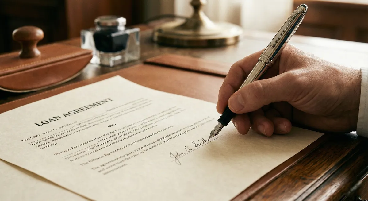Signing a loan contract